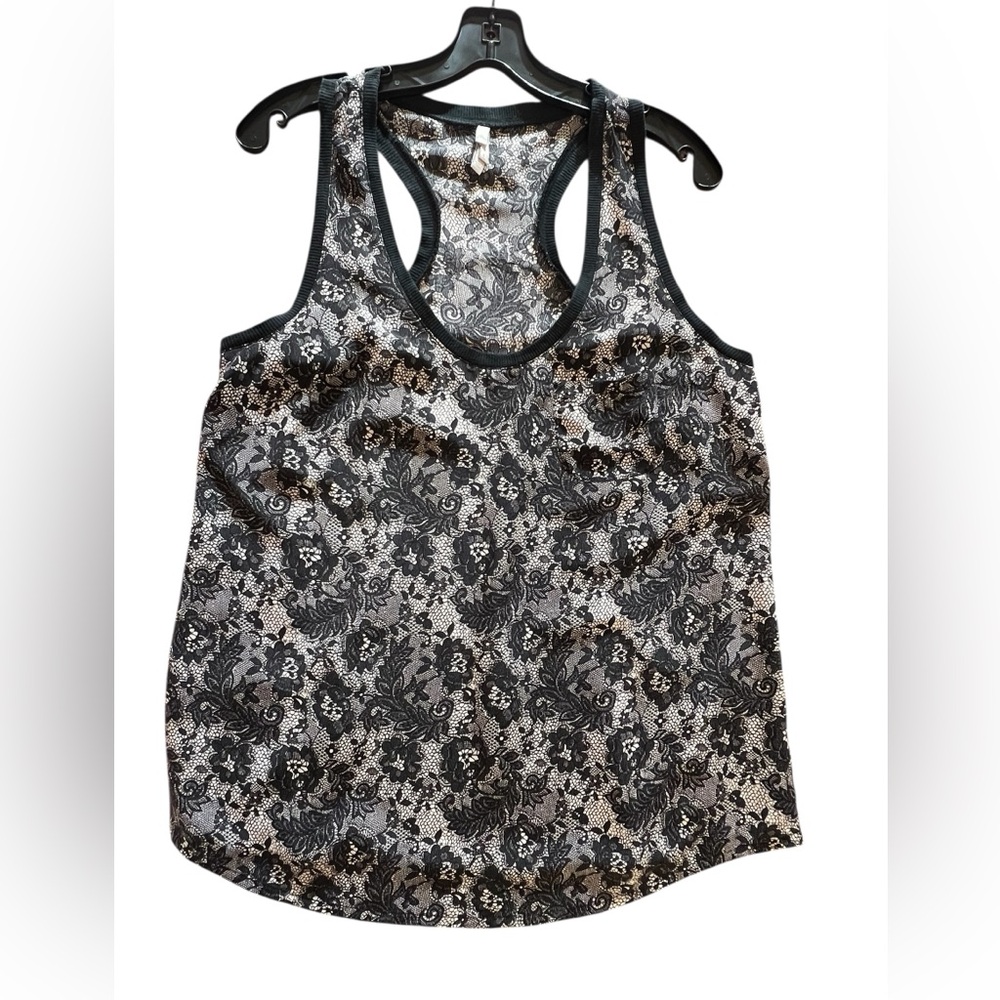 Joie Black and Gray Women's Silk Tank Top Size Large